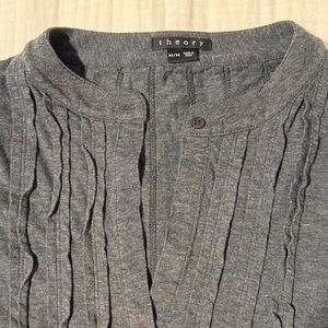 Theory Charcoal Textured Long Sleeve tshirt